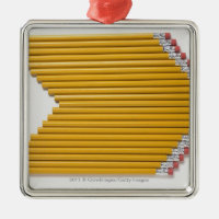Vue courbe des crayons dans une rangée
