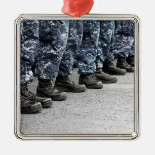 Ornement Carré Argenté Vue en faible section des marins