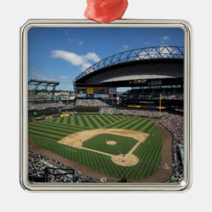 Ornement Carré Argenté WA, Seattle, Safeco Field, baseball des Mariners