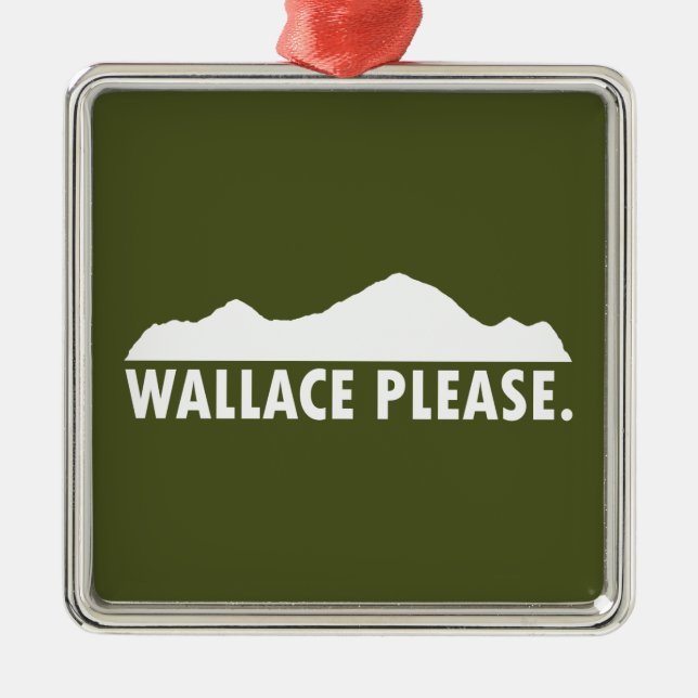 Ornement Carré Argenté Wallace Idaho S'Il Vous Plaît (Devant)