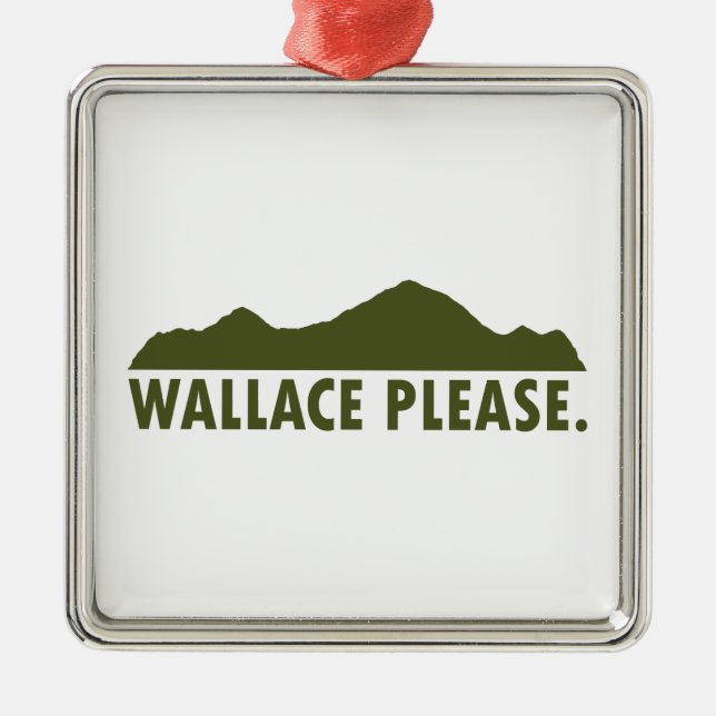 Ornement Carré Argenté Wallace Idaho S'Il Vous Plaît (Devant)