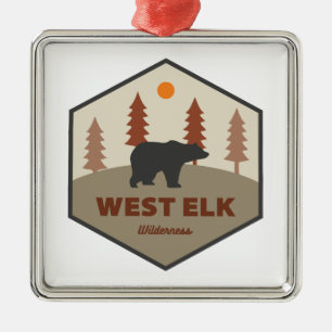 Ornement Carré Argenté West Elk Wilderness Colorado Ours