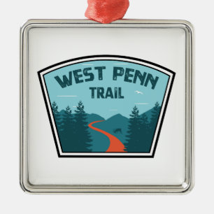 Ornement Carré Argenté West Penn Trail Pennsylvanie