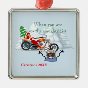 Ornement Carré Argenté When you are on Santa’s Naughty List
