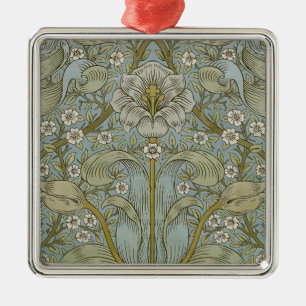 Ornement Carré Argenté William Morris Spring Motif classique épais