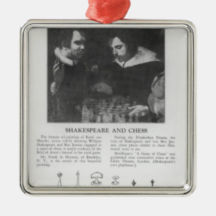 Ornement Carré Argenté William Shakespeare et Ben Jonson