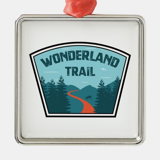 Ornement Carré Argenté Wonderland Trail (Devant)