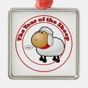Ornement Carré Argenté Year of the Sheep