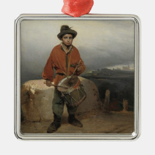 Ornement Carré Argenté Young Drummer Boy (par Gerolamo Induno)