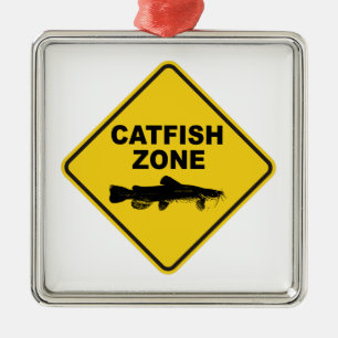 Ornement Carré Argenté Zone à poisson-chat