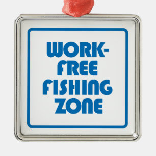 Ornement Carré Argenté Zone de pêche sans travail