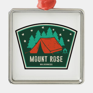 Ornement Carré Argenté Zone sauvage de Mount Rose Nevada Camping
