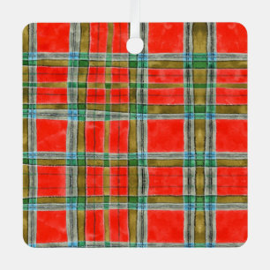 Ornement carré en métal MAC BAIN TARTAN