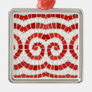 ORNEMENT Carré PRIX MOSAIC IONIQUE ROUGE