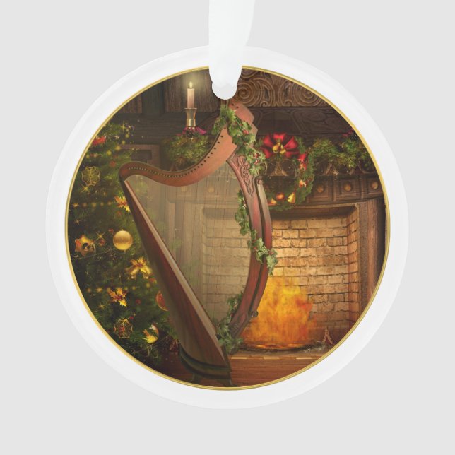 Ornement celtique de Noël d'harpe (devant)
