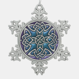 Ornement celtique pourpre bleu de flocon de neige