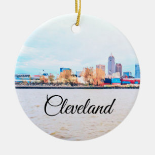 Ornement céramique Cleveland Ohio Skyline