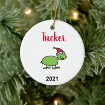 ornement céramique de noël de la tortue personnali