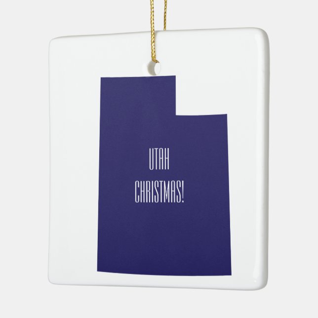 Ornement céramique de Noël Utah personnalisé (Gauche)
