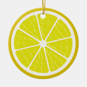 Ornement céramique en tranches de fruits stylisées