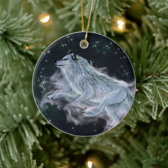 Ornement céramique - Spirit Wolf (Arbre)
