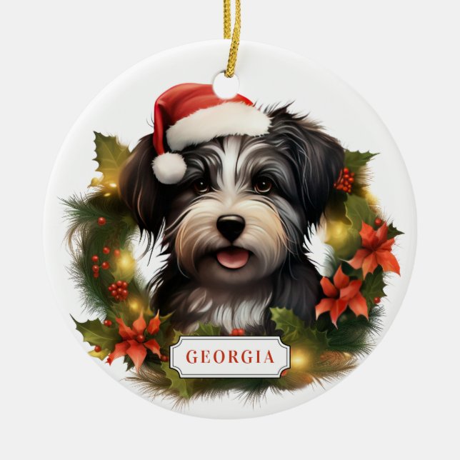 Ornement Cercle en céramique de Noël Havanais (Devant)