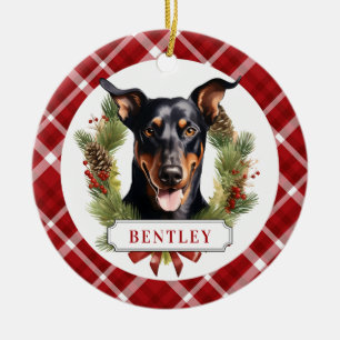 Ornement Cercle en céramique Doberman