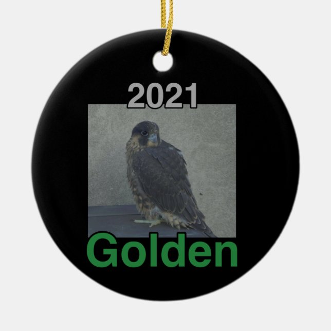 Ornement Cercle en céramique doré 2021 (Devant)
