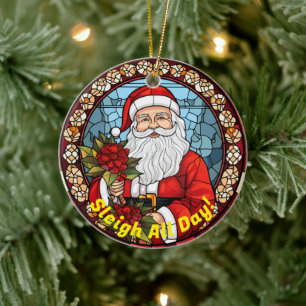 Ornement Chariot de Noël Tout le Jour - Santa en C