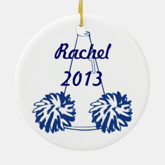 Ornement Cheerleading fait sur commande de bleu