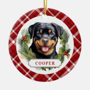 Ornement circulaire en céramique Rottweiler