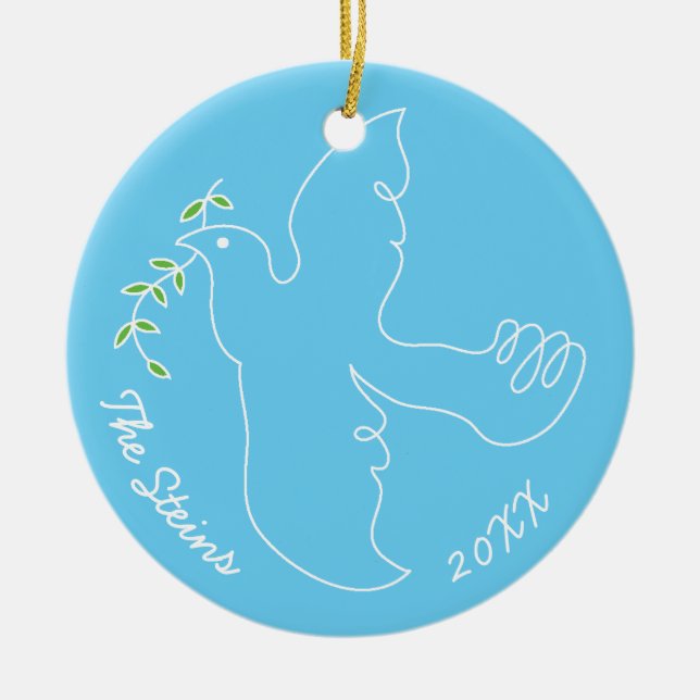 Ornement circulaire Hanoukka "Chanukah Dove" (Devant)