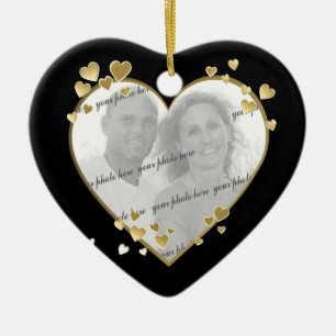 Ornement Cœur En Céramique 50e anniversaire Heart Photo Keepsaké