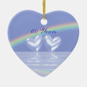 Ornement Cœur En Céramique 60e anniversaire Coeurs de diamants