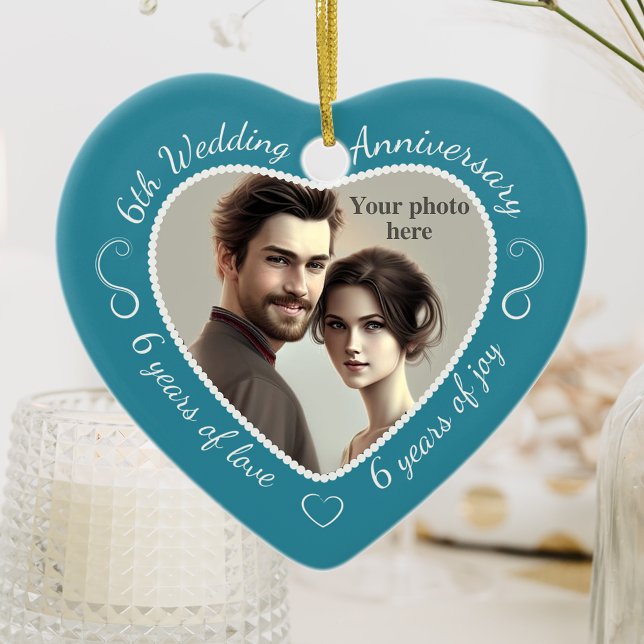Ornement Cœur En Céramique 6e anniversaire du Mariage (Créateur téléchargé)