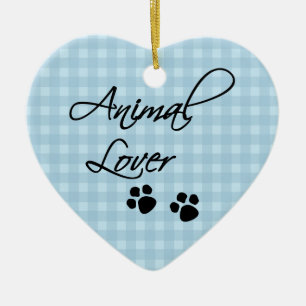 Ornement Cœur En Céramique Amant-pattes animales