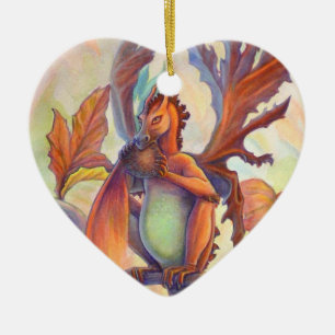 Ornement Cœur En Céramique Amour d'automne