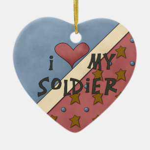 Ornement Cœur En Céramique Amour de la collection I de Noël mon soldat