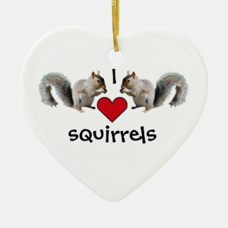 Ornement Cœur En Céramique Amour d'écureuil