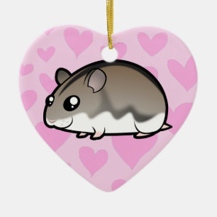 Ornement Cœur En Céramique Amour nain de hamster