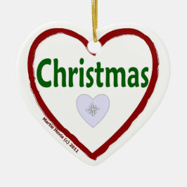 Ornement Cœur En Céramique Amour Noël