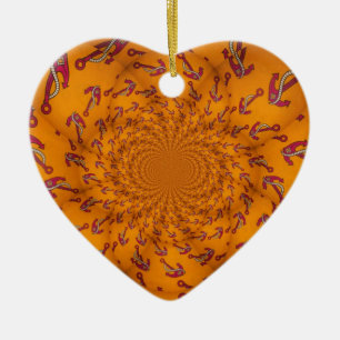 Ornement Cœur En Céramique Ancre Kaleidoscope