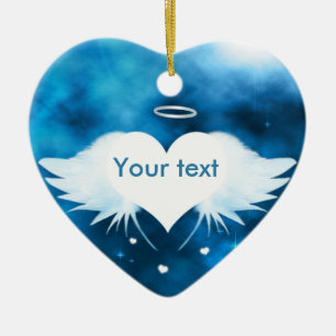 Ornement Cœur En Céramique Ange de l'ornement en céramique de coeur de coeur