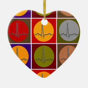 Ornement Cœur En Céramique Art de bruit cardiaque de QRS