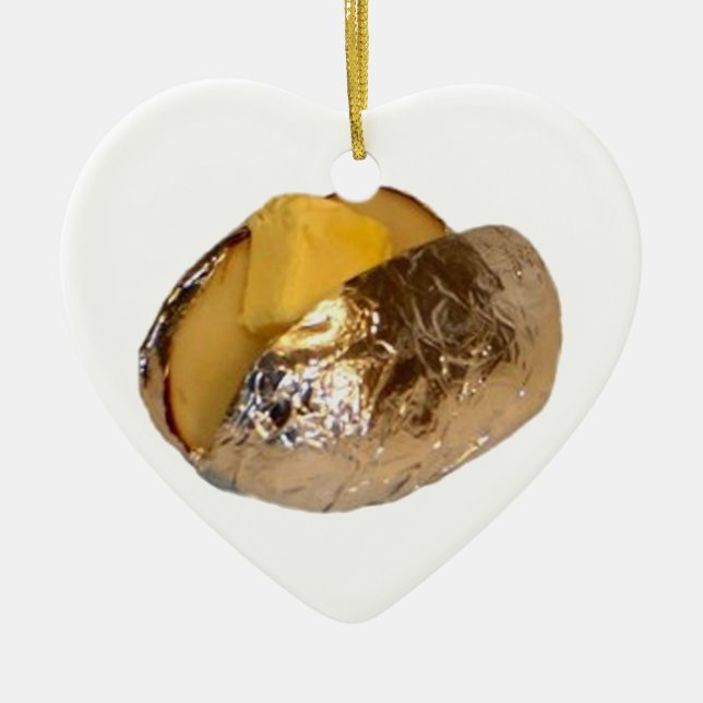 Ornement Cœur En Céramique Baked potato (Devant)