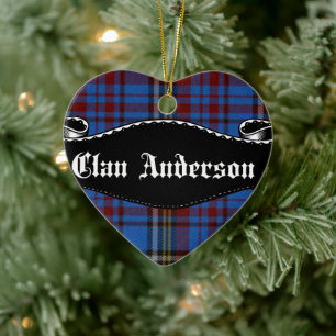 Ornement Cœur En Céramique Bannière du clan Anderson