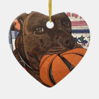 Ornement Cœur En Céramique Basket-ball n'importe qui ?