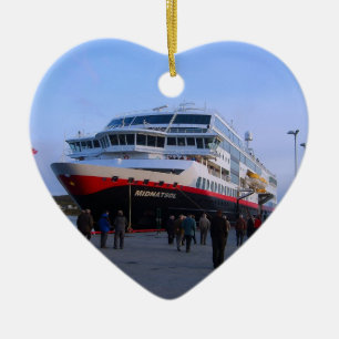 Ornement Cœur En Céramique Bateau de croisière norvégien