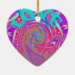 Ornement Cœur En Céramique Beau Extraordinaire Love Whirl Texte Art Imprimer 