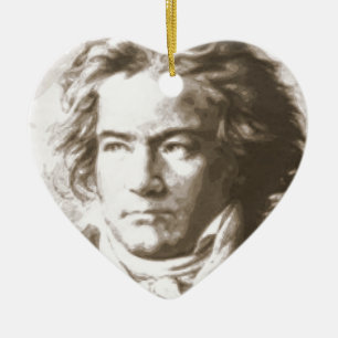 Ornement Cœur En Céramique Beethoven À Sepia